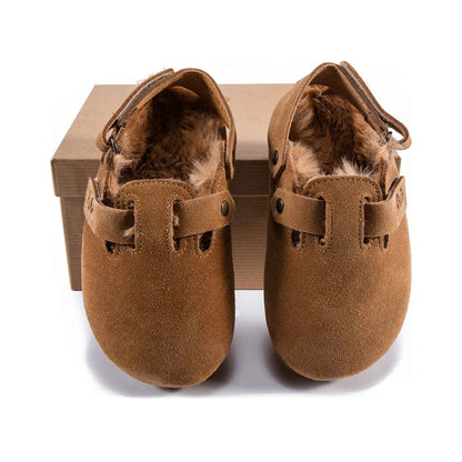 Girls Caramel Leather Flats