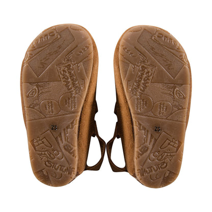 Girls Caramel Leather Flats