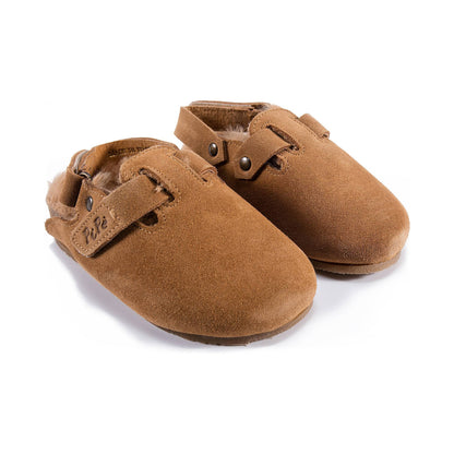 Girls Caramel Leather Flats