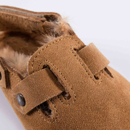 Girls Caramel Leather Flats