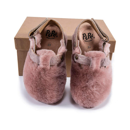 Girls Rose Jam Fur Flats