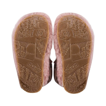 Girls Rose Jam Fur Flats
