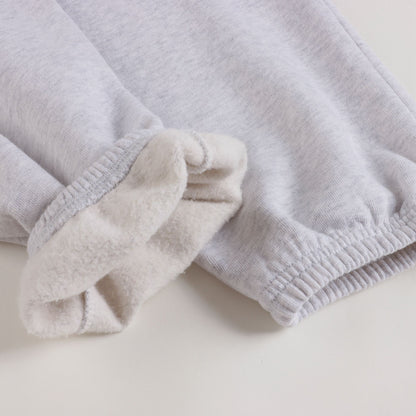 儿童灰色Logo棉长裤