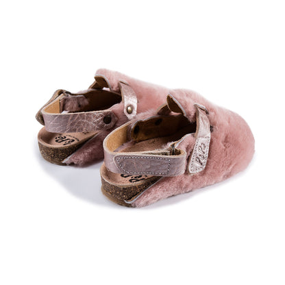 Girls Rose Jam Fur Flats