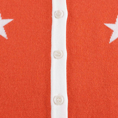 女童红色Logo羊毛开衫
