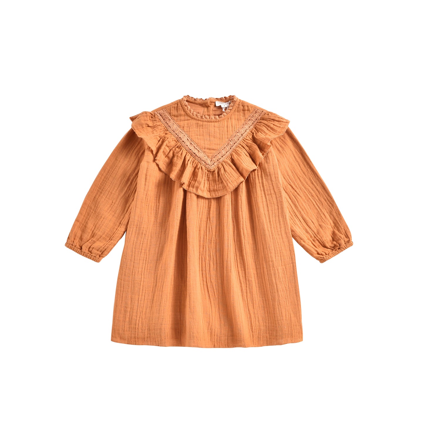 Girls Dark Safran Organic Cotton Dress