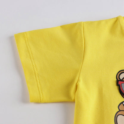 婴儿黄色小熊棉T恤