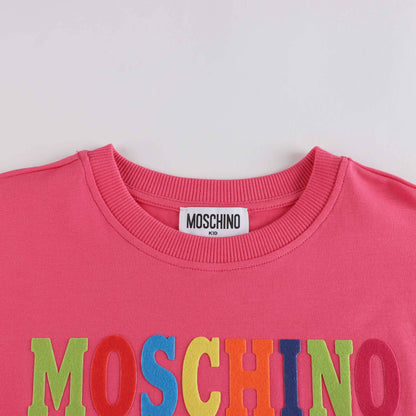 女童粉色棉连衣裙