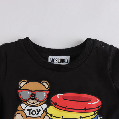 女婴黑色小熊棉连衣裙