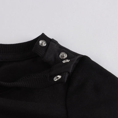 女婴黑色小熊棉连衣裙