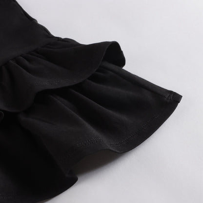 女婴黑色小熊棉连衣裙