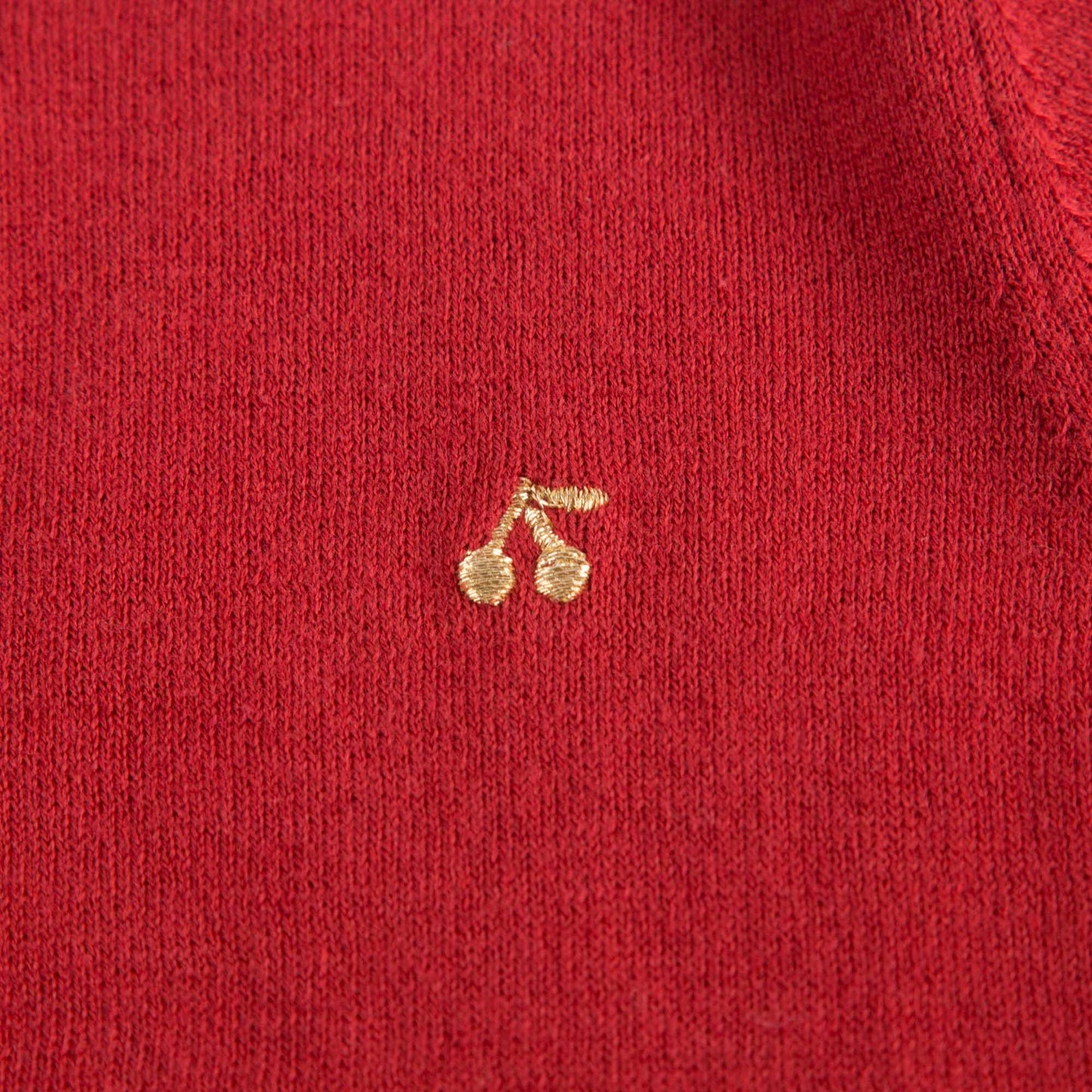 女小童樱桃图案深红色开衫