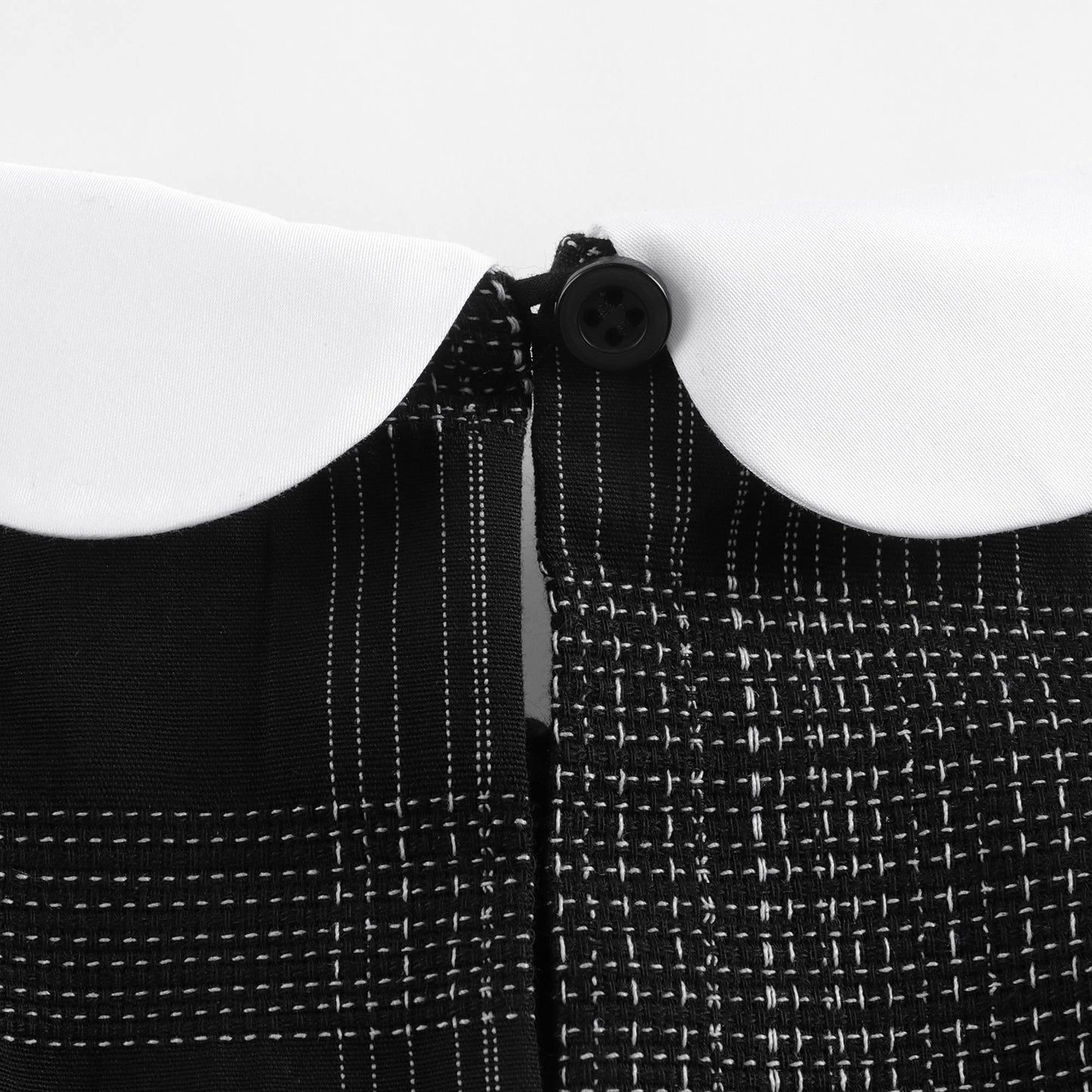 女童黑色格子棉连衣裙