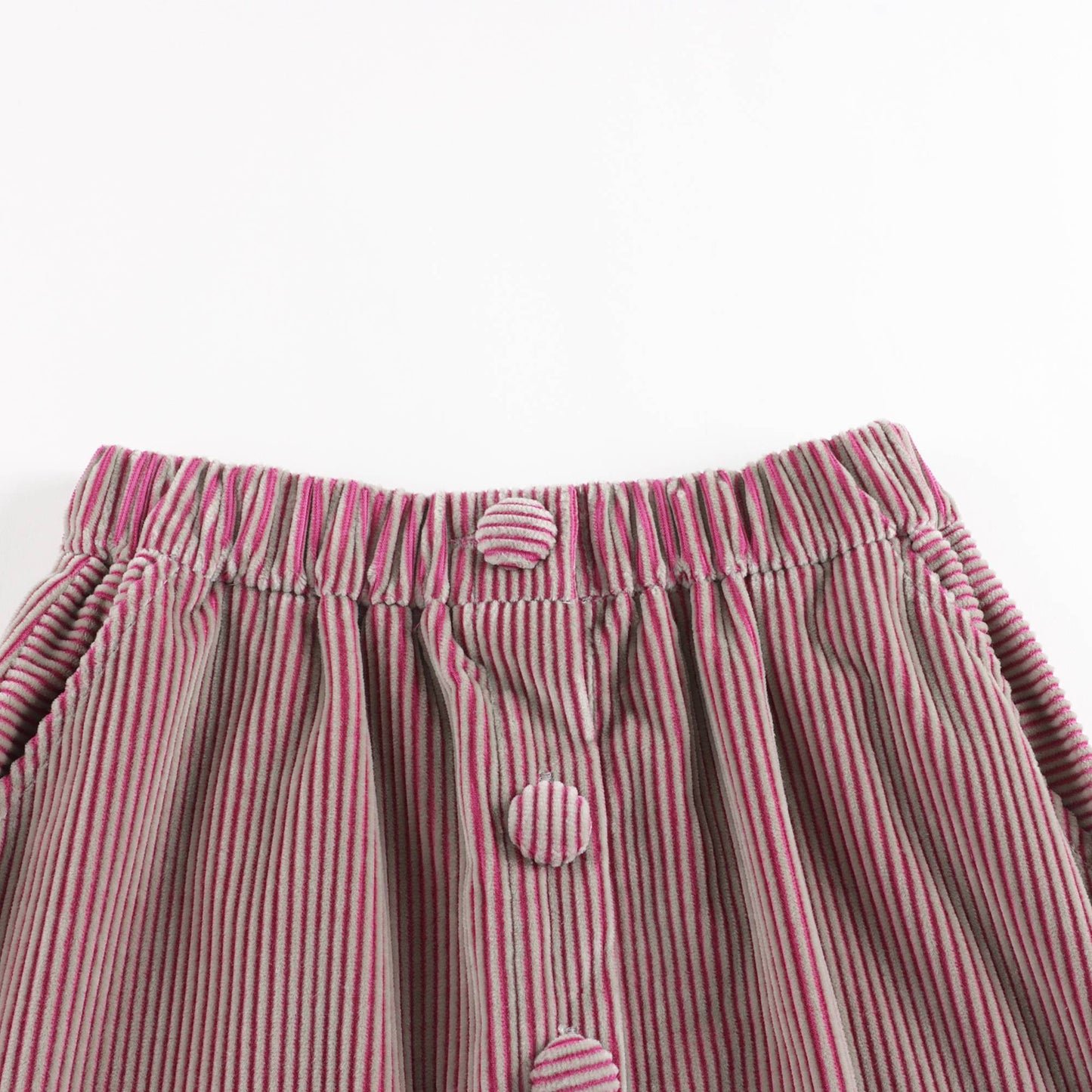 女童粉色丝绒短裙