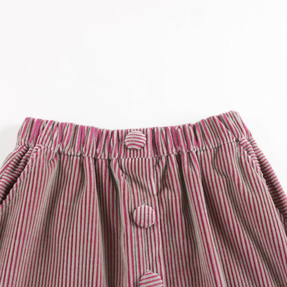 女童粉色丝绒短裙