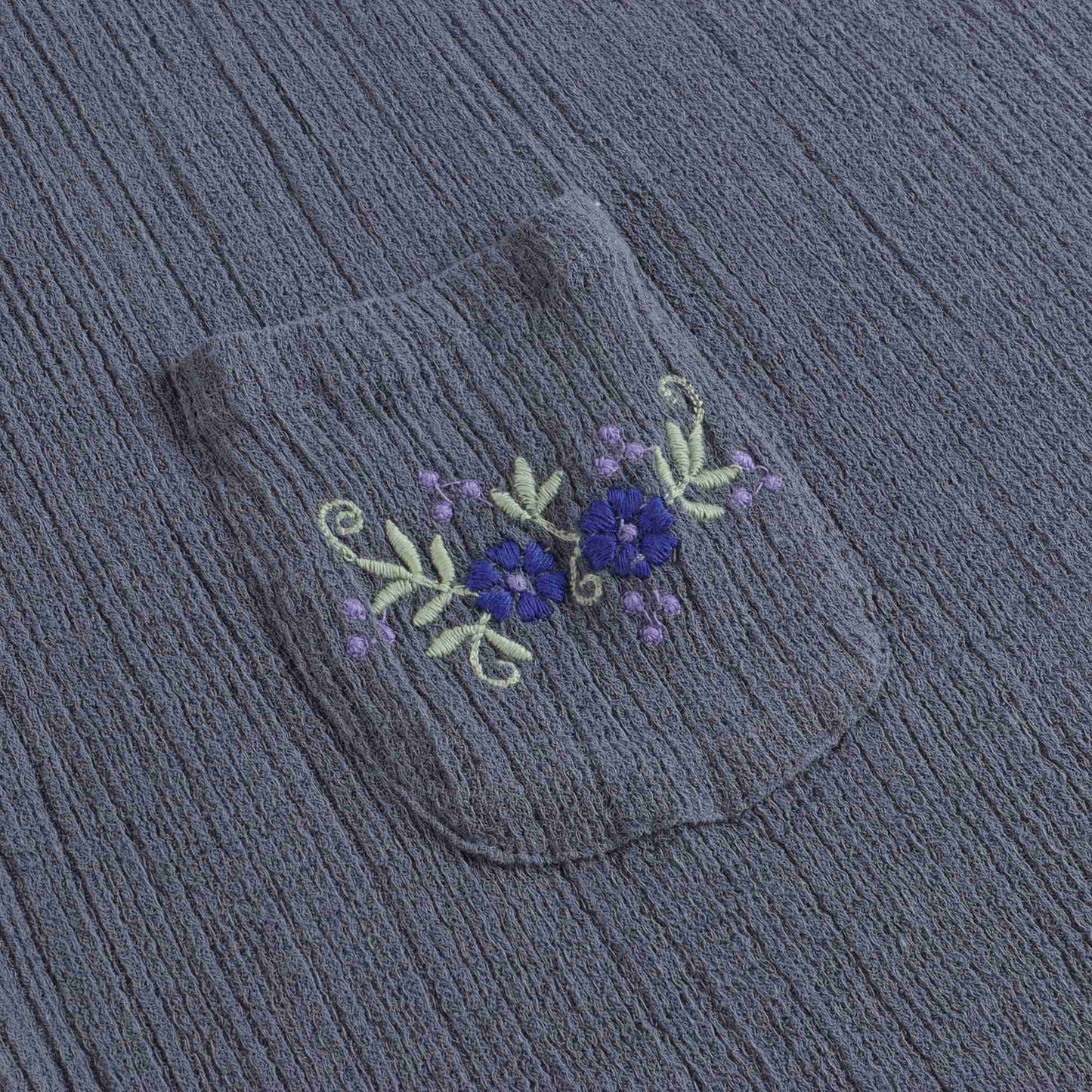 女童蓝色花朵印花棉连衣裙