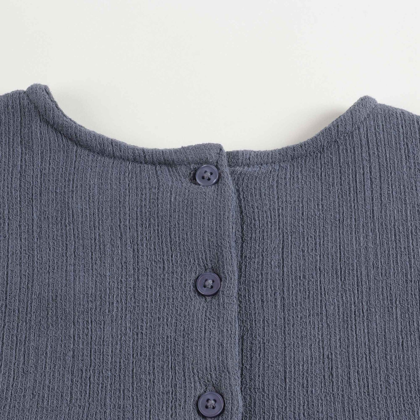 女童蓝色花朵印花棉连衣裙