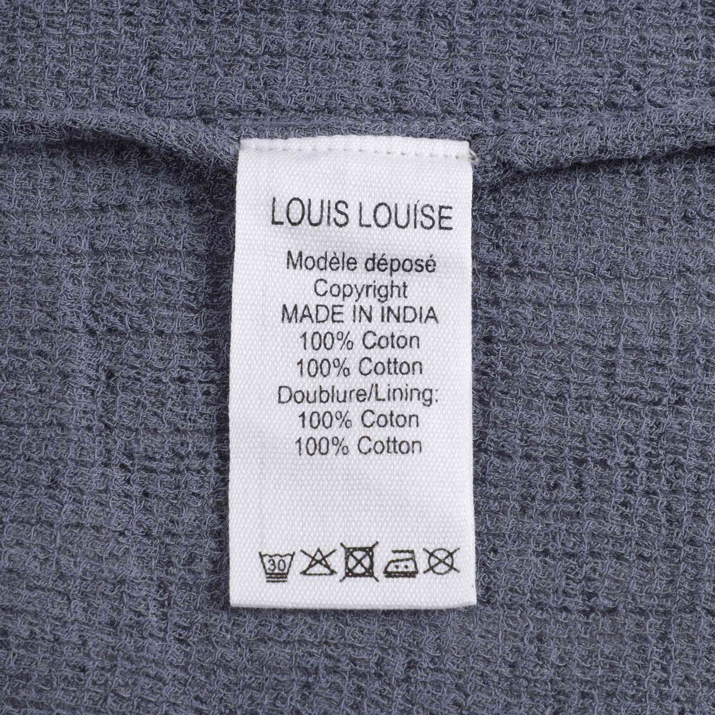 女童蓝色花朵印花棉连衣裙