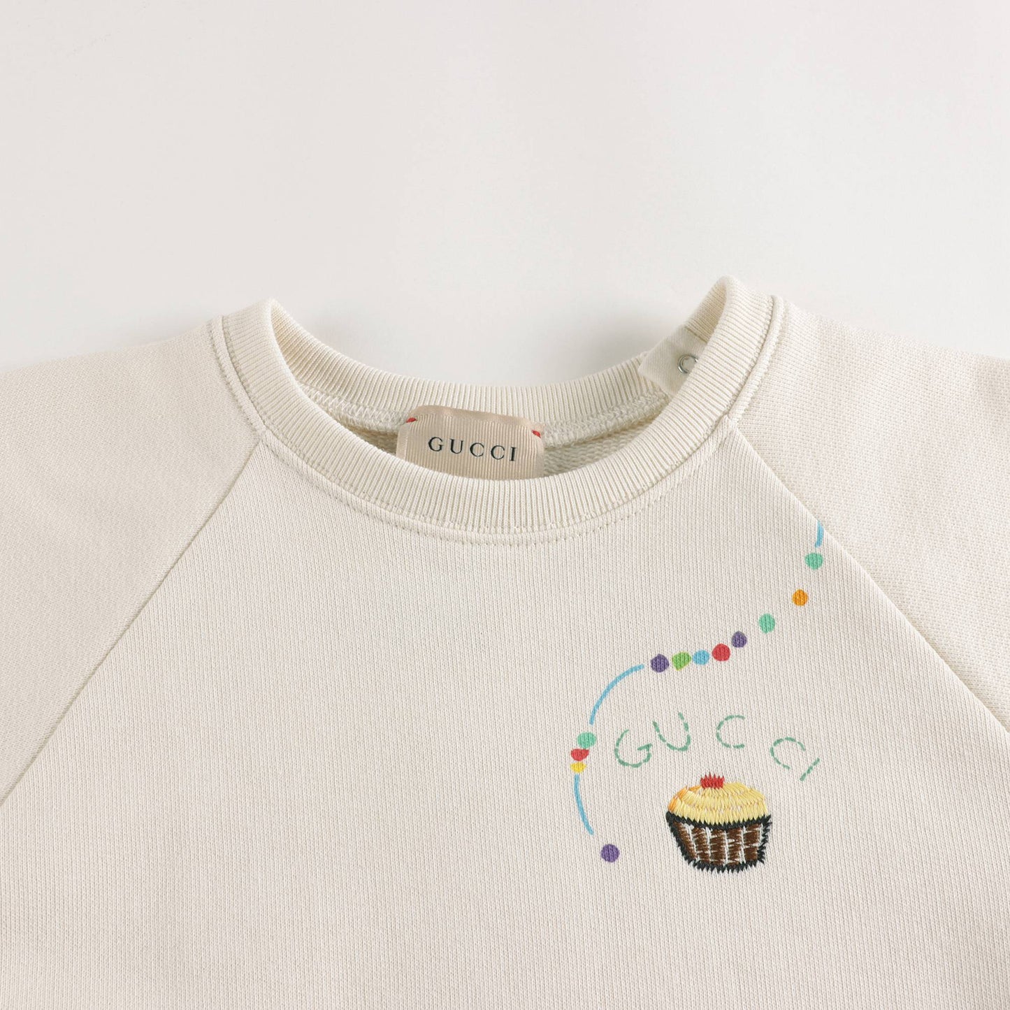 Baby Girls White Painted Cotton Sweatshirt