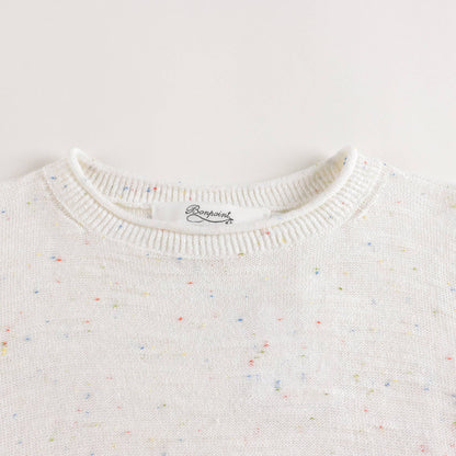 Girls White Logo Sweater