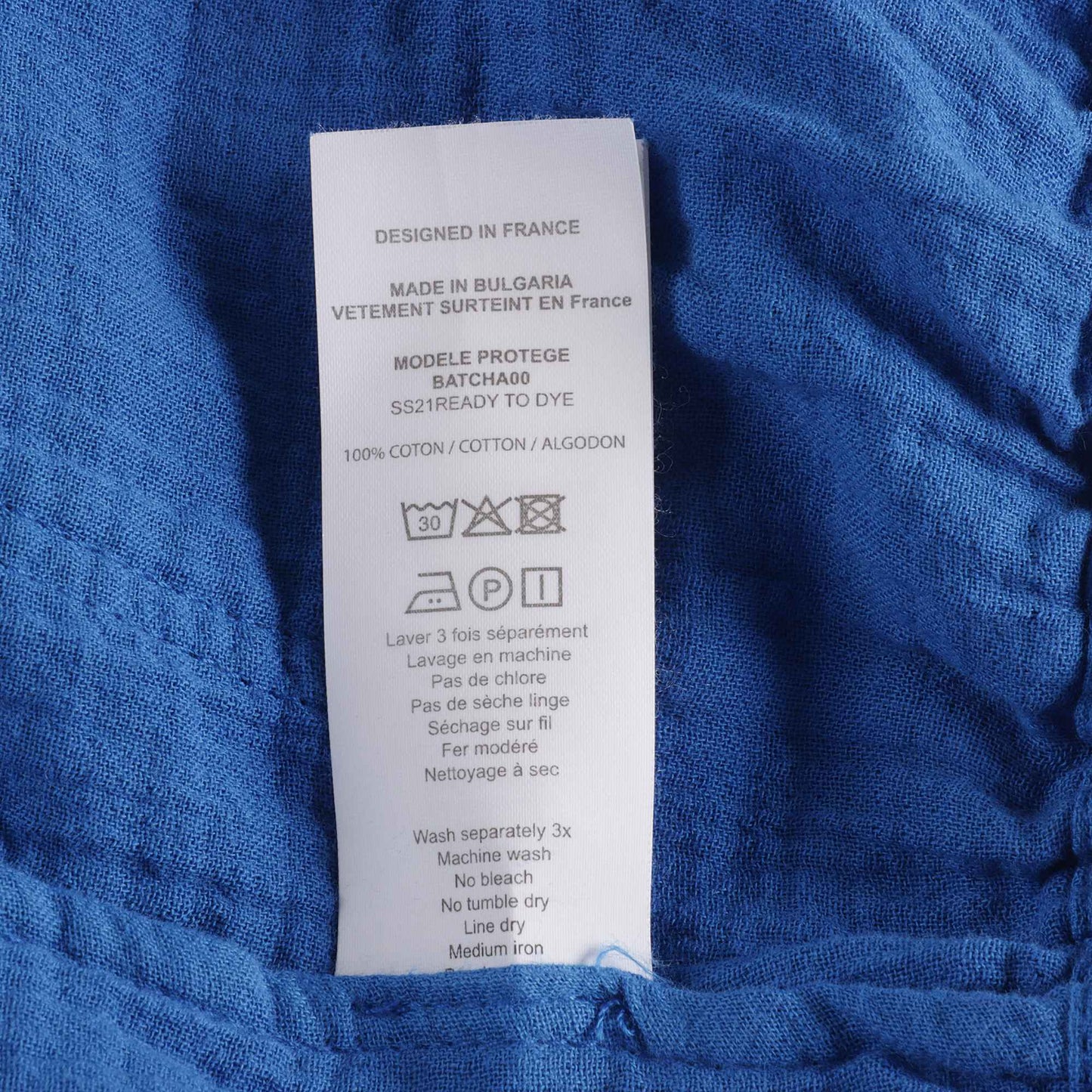 男童蓝色棉长裤