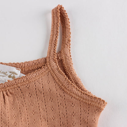 女婴棕色棉连体衣