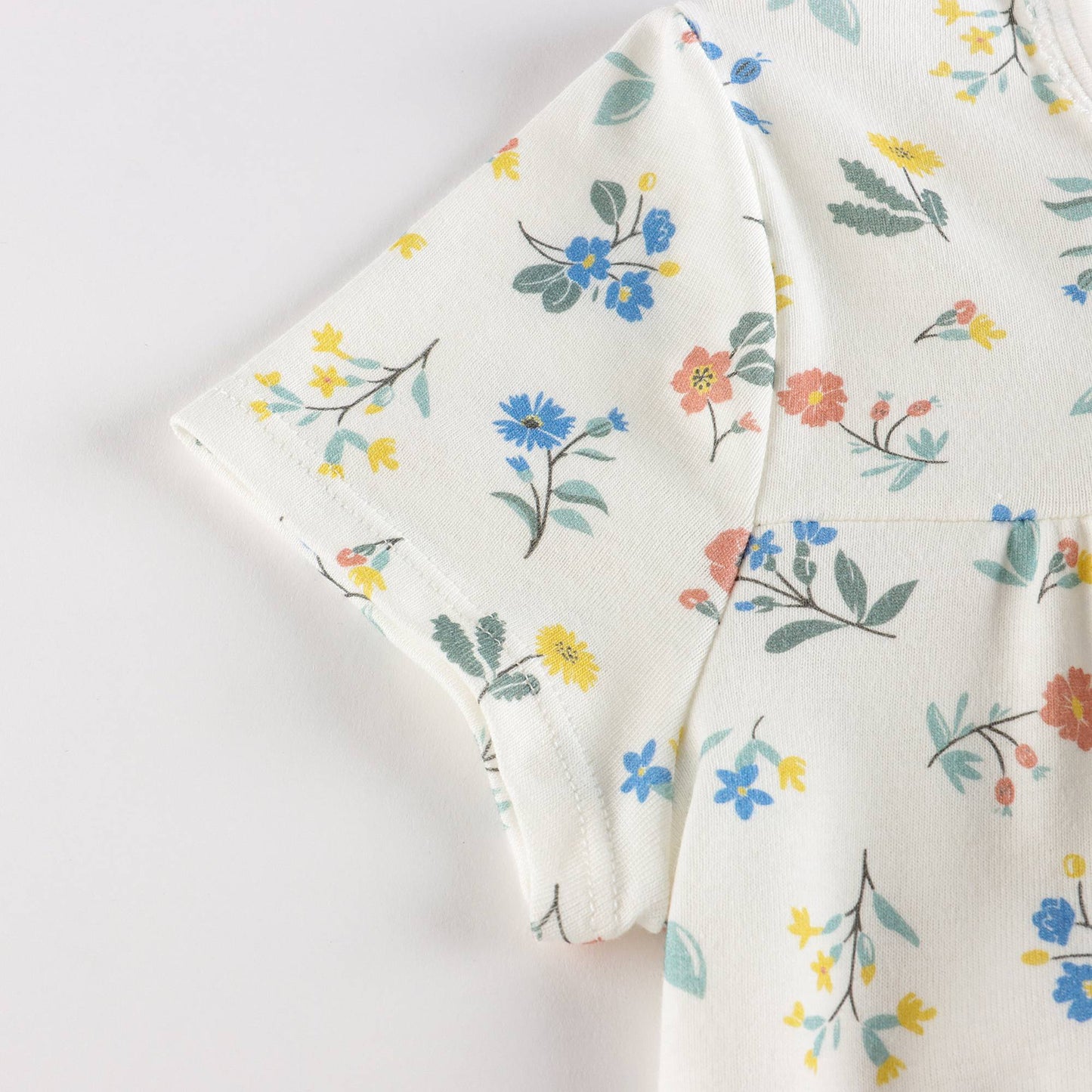 女童白色棉连衣裙套装