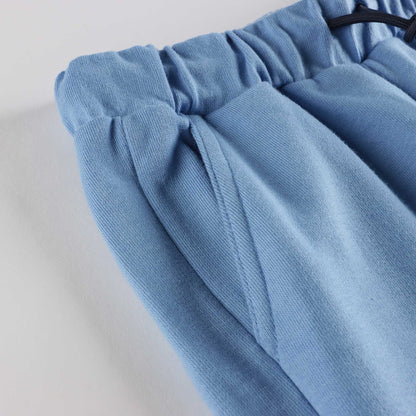 儿童蓝色棉短裤