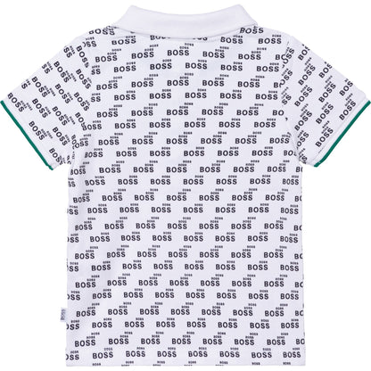 女婴白色Logo棉Polo衬衫