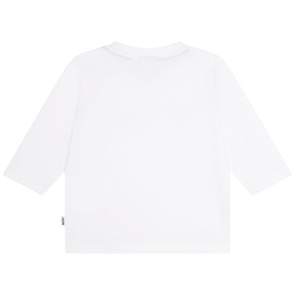 男婴白色Logo棉T恤