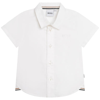 男婴白色棉衬衫