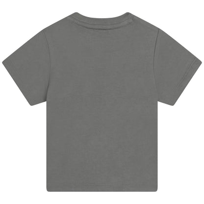 男婴深绿色Logo T恤