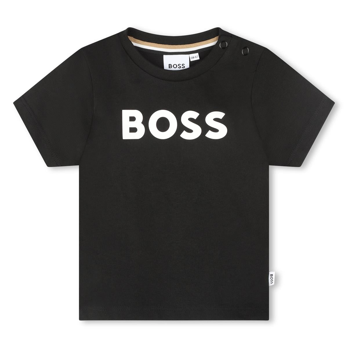 男婴黑色Logo棉T恤