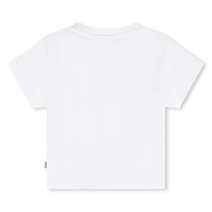 男婴白色Logo棉T恤