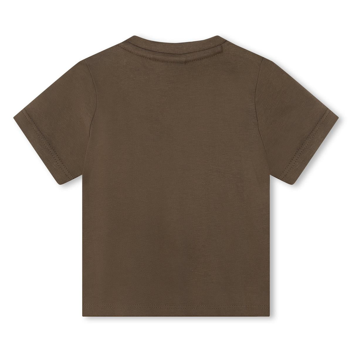 男婴棕色Logo棉T恤