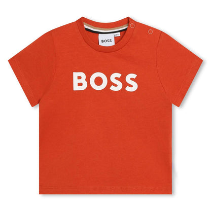 男婴红色Logo棉T恤