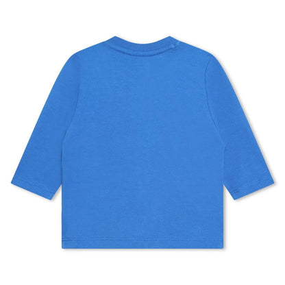 男婴蓝色Logo棉T恤