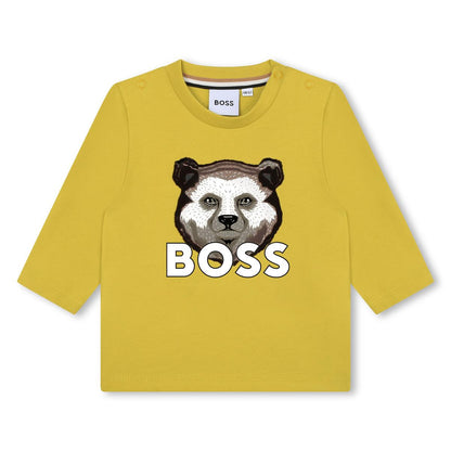 男婴绿色Logo棉T恤