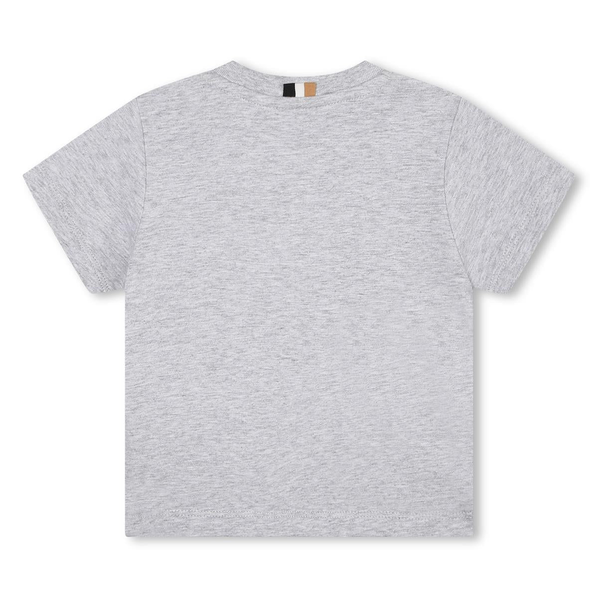 男婴灰色印花棉T恤