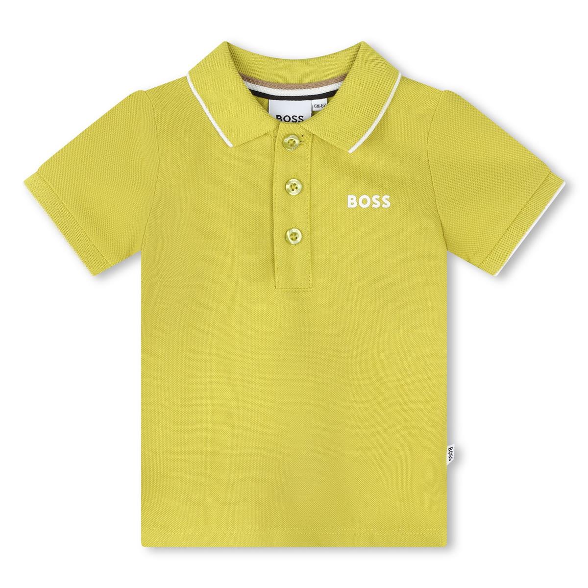 男婴绿色棉Polo衫