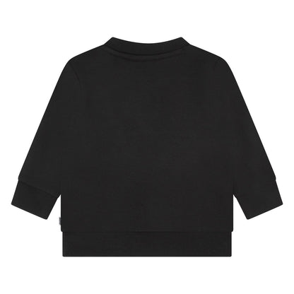 男婴黑色Logo棉卫衣