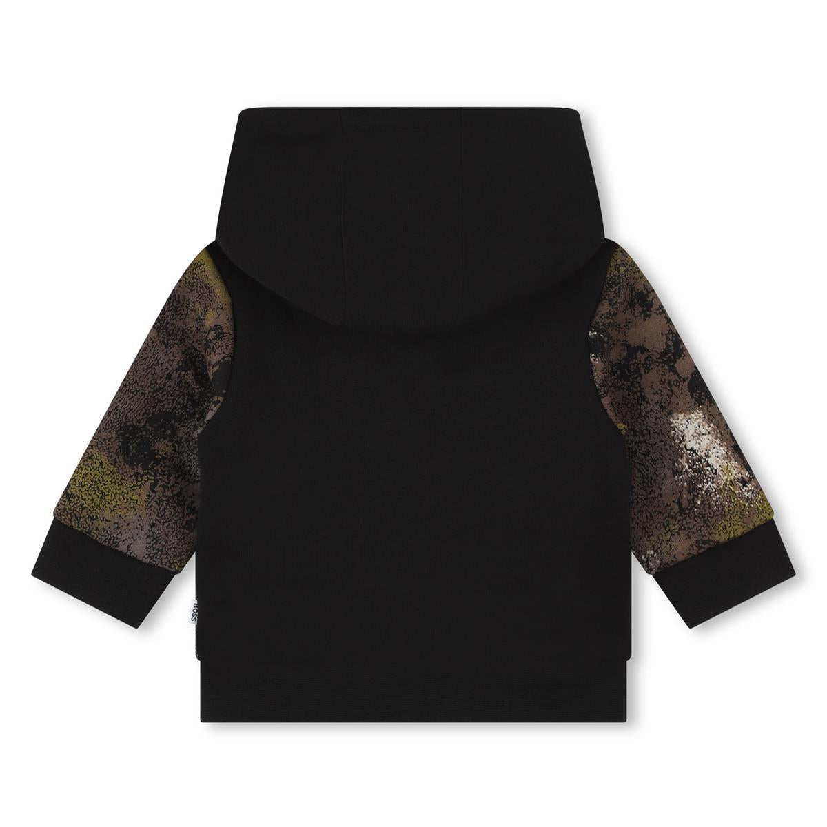 男婴黑色Logo棉卫衣