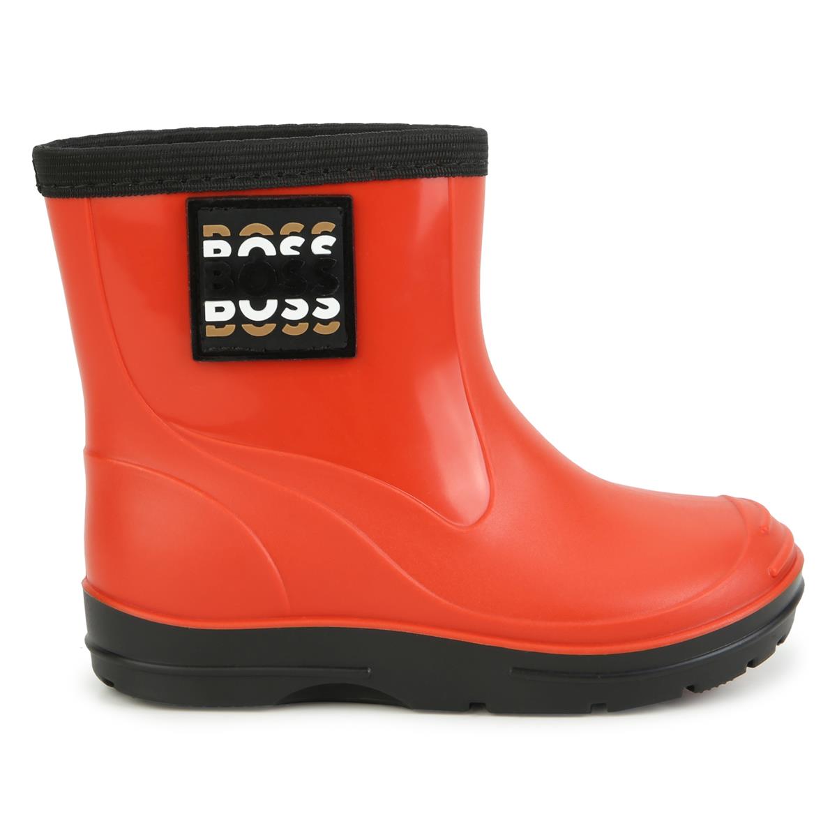 男童橙色Logo雨靴