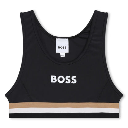 女童黑色Logo泳衣套装