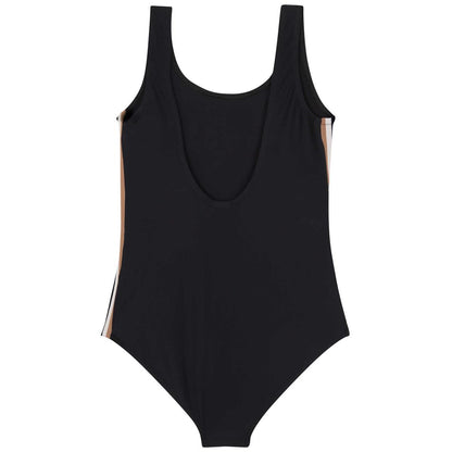 女童黑色Logo泳衣