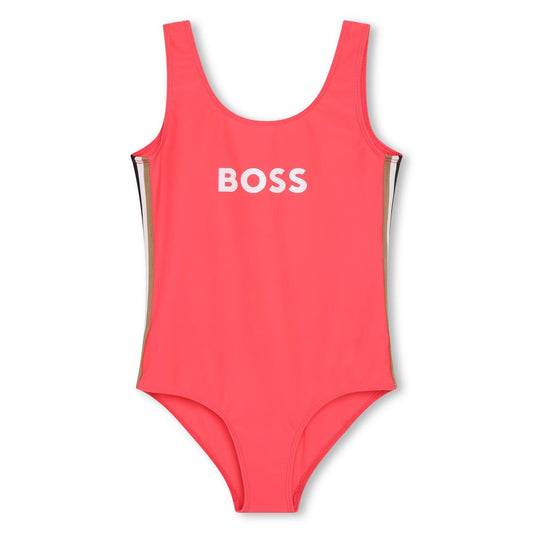 女童粉色Logo泳衣