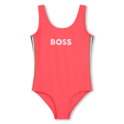 女童粉色Logo泳衣