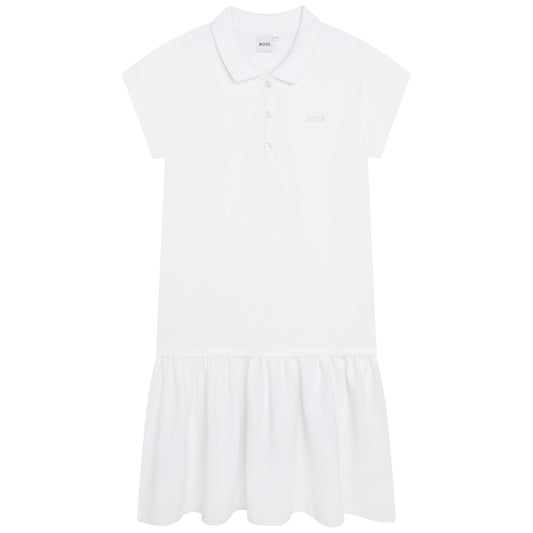 女童白色棉连衣裙