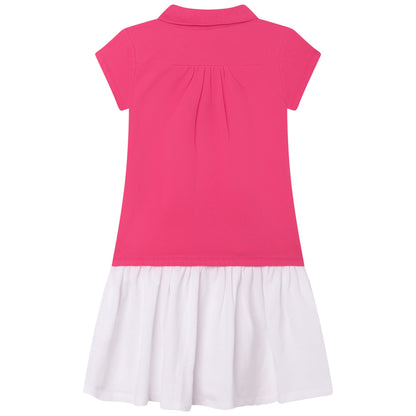 女童粉色棉连衣裙