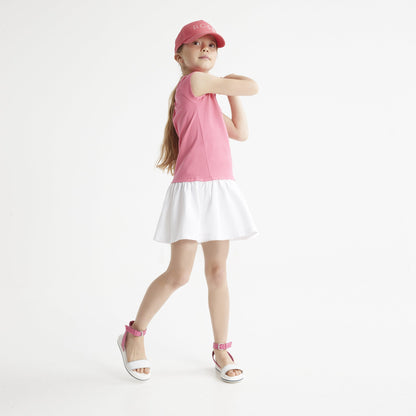 女童粉色棉连衣裙